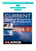 Test Bank For Current Medical Diagnosis And Treatment 2024/25, 63rd Edition By Maxine Papadakis, Stephen Mcphee Chapters 1 - 42 