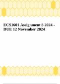 ECS1601 Assignment 8 2024 - DUE 12 November 2024