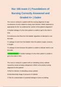 BUNDLE FOR NUR155 / NUR 155 EXAM 2 | FOUNDATIONS OF NURSING EXAM 2 | QUESTIONS AND ANSWERS GRADED A+ | UPDATED 2025 | GALEN