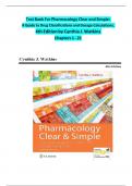 Test Bank For Pharmacology Clear and Simple:  A Guide to Drug Classifications and Dosage Calculations,  4th Edition by Cynthia J. Watkins  Chapters 1 - 21 