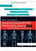  TEST BANK Radiographic Pathology for Technologists 	 8th Edition by Kowalczyk 	 All Chapters 1 - 12 / Full Complete