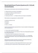 Mental Health Exam 2 Practice Questions (Ch 11-22) with Correct Answers.