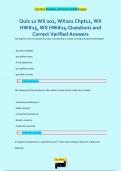 Quiz 12 WX 201, WX201 Chpt11, WX  HW#15, WX HW#14-Questions and  Correct Verified Answers