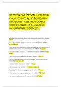 WESTERN CIVILIZATION  II JCJC FINAL EXAM 2024-2025|250 BRAND NEW EXAM QUESTIONS AND CORRECT VERIFIED ANSWERS ALL GRADED A+|GUARANTEED SUCCESS|