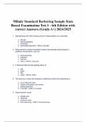 Milady Standard Barbering Sample State Board Examination Test 1 - 6th Edition with correct Answers (Grade A+) 2024/2025