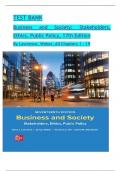 TEST BANK for Business and Society 17th Edition by Lawrence & Weber, ISBN: 9781265079246, All 19 Chapters Covered, Verified Latest Edition