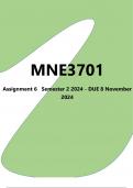 MNE3701 Assignment 6 Semester 2 2024 - DUE 8 November 2024