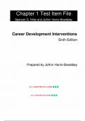 Test Bank for Career Development Interventions 6th Edition (Spencer G. Niles, 2021), Chapter 1-15 | Complete Guide A+