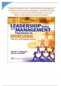 Complete Test Bank For Lww - Leadership Roles And Management Functions In Nursing: Theory And Application, 10th Edition By Bessie L. Marquis| Dr. Carol Huston||Verified Chapters 1-25||Latest Update|| 100% Satisfaction Guarantee|| Rated A+