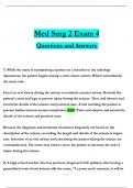 Med Surg 2 Exam 4  Questions and Answers & Rationales, 100% Verified