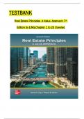 Test Bank for Real Estate Principles: A Value Approach, 7th Edition By Ling and Archer All 1-23 Chapters Covered ,Latest Edition, ISBN:9781264500185