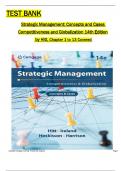 Test Bank for Strategic Management: Concepts and Cases Competitiveness and Globalization, 14th Edition by Hitt, Ireland, & Hoskisson, All 1-13 Chapters Covered ,Latest Edition, ISBN:9780357716762