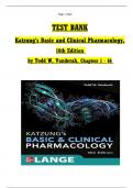 Test Bank For Basic and Clinical Pharmacology 16th Edition by Bertram G. Katzung||ISBN NO-10,1260463303||ISBN NO-13,978-1260463309 ||chapter 1-15||Complete Guide A++