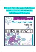 TEST BANK For Timby's Introductory Medical-Surgical Nursing 13th Edition by Loretta A. Donnelly-Moreno, Brigitte Moseley| Complete Chapter 1 - 72| 100 % Verified