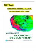 Test Bank for Economic Development 13th Edition by Todaro & Smith All 1-15 Chapters Covered ,Latest Edition, ISBN:9781292291154