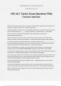 11B ALC Tactics Exam Questions With Correct Answers