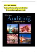 Solution Manual For Auditing: A Risk Based-Approach 12th Edition by Zehms & Rittenberg All 1-15 Chapters Covered ,Latest Edition, ISBN:9780357721872