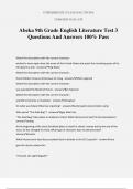 Abeka 9th Grade English Literature Test 3 Questions And Answers 100% Pass