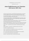 Abeka English literature test 2 Questions And Answers 100% Pass