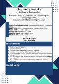 NCEES National Council of Examiners for Engineering and Surveying 2024-2025  Fundamentals of Engineering (FE) Practice Exam Review Questions with Verified Solutions | 100% Pass Guaranteed | Graded A+ |