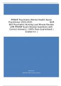 NUR 663 PMNHP Psychiatric-Mental Health Nurse Practitioner 2024-2025                           NUR 663 Psychiatric Nursing Last Minute Review LMR PMHNP Exam Review Questions with Correct Answers | 100% Pass Guaranteed | Graded A+ |