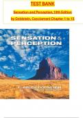 TEST BANK For Sensation and Perception,10th Edition by Goldstein & Brockmole, ISBN: 9781305580299, All 15 Chapters Covered, Verified Latest Edition