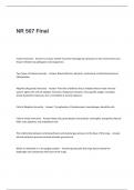 NR 507 Final  Test Questions and Answers