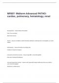 NR507- Midterm Advanced PATHO Exam Questions and Answers- cardiac, pulmonary, hematology, renal