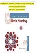 Test Bank For Rosdahl's Textbook of Basic Nursing 12th Edition by Caroline Rosdahl Chapter 1 - 103 Complete