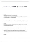 Fundamentals II FINAL-Standardized ATI Exam Questions and Answers