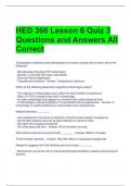 HED 366 Lesson 6 Quiz 3 Questions and Answers All Correct 