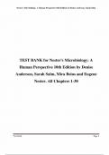 Test Bank for Nester's Microbiology: A Human Perspective, 10th Edition by Anderson ISBN NO: 9781260735505 Chapter 1-30 Complete Guide.