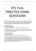 FP1 FULL PRACTICE EXAM QUESTIONS