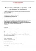 Nursing home administrator exam (James Allen) Questions With Correct Answers