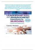 COMPLETE TEST BANK FOR LEADERSHIP ROLES AND MANAGEMENT FUNCTIONS IN NURSING: THEORY AND APPLICATION ELEVENTH, NORTH AMERICAN EDITION BY CAROL J. HUSTON |ULTIMATE TEST BANK| ALL CHAPTERS (1-25) WITH COMPLETE SOLUTIONS|NEWEST UPDATE