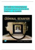 Criminal Behavior A Psychological Approach 12th Edition