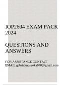 IOP2604 Exam pack 2024(Psychological Adjustment in the Work Context)