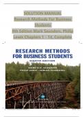 Research Methods For Business Students, 8th Edition Solution Manual by Mark Saunders, Philip Lewis, Verified Chapters 1 - 14, Complete Newest Version