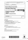  2024 Pearson Edexcel GCE English Language Paper 1 (9EN01/01:1Language Variation)