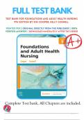 Test bank For Foundations and Adult Health Nursing 9th Edition by Kim Cooper, Kelly Gosnell 9780323812054 Chapter 1-17 Complete Guide Latest edition