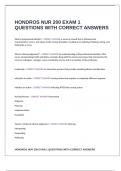 HONDROS NUR 200 EXAM 1 QUESTIONS WITH CORRECT ANSWERS.