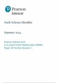 Mark Scheme (Results) Summer 2024 Pearson Edexcel GCE In A Level Further Mathematics (9FM0) Paper 3D Further Decision 1