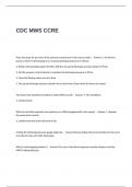 CDC MWS CCRE Exam Questions and Answers