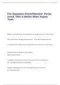 Fire Apparatus Driver-Operator-Pump, Aerial, Tiller & Mobile Water Supply Team Exam Questions and Answers