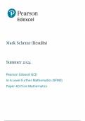 Mark Scheme (Results) Summer 2024 Pearson Edexcel GCE In A Level Further Mathematics (9FM0) Paper 4D Pure Mathematics