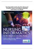 Test Bank For Nursing Informatics for the Advanced Practice Nurse Patient Safety, Quality, Outcomes, and Interprofessionalism 3rd Edition by Susan McBride, Mari Tietze 9780826185259 Chapter 1-30 Complete Guide.