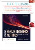 FULL TEST BANK Introduction to Health Research Methods: A Practical Guide 3rd Edition by Kathryn H. Jacobsen With 100% Verified Questions And Answers  Graded A+ 