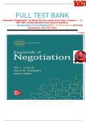 FULL TEST BANK Essentials of Negotiation 7th Edition by Roy J. Lewicki Chapters 1 – 12  With 100% Verified Questions And Answers Graded A+   