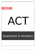 American College Testing (ACT) Exam Questions & Answers