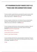  ATI PHARMACOLOGY MADE EASY 4.0 "PAIN AND INFLAMMATION EXAM QUESTIONS AND ANSWERS 2024